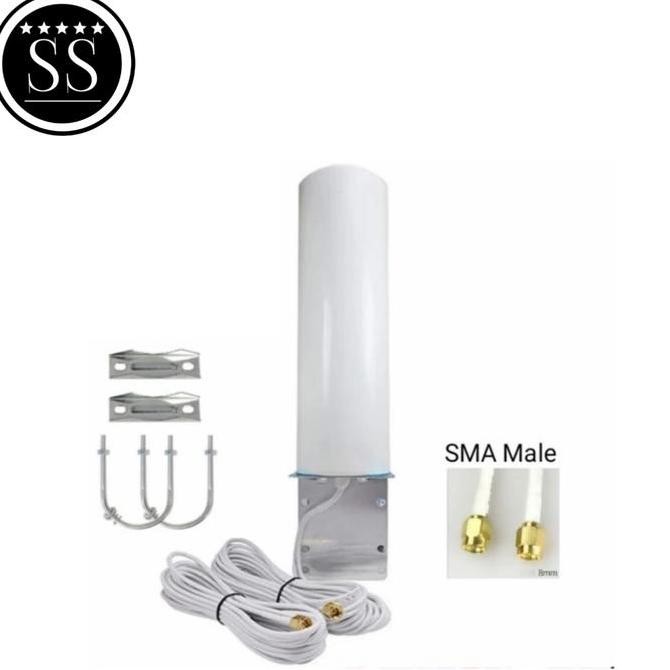 Antena Modem Router Gsm Wifi 4G Lte Omni Outdoor Dual Sma Male 2M New Stok
