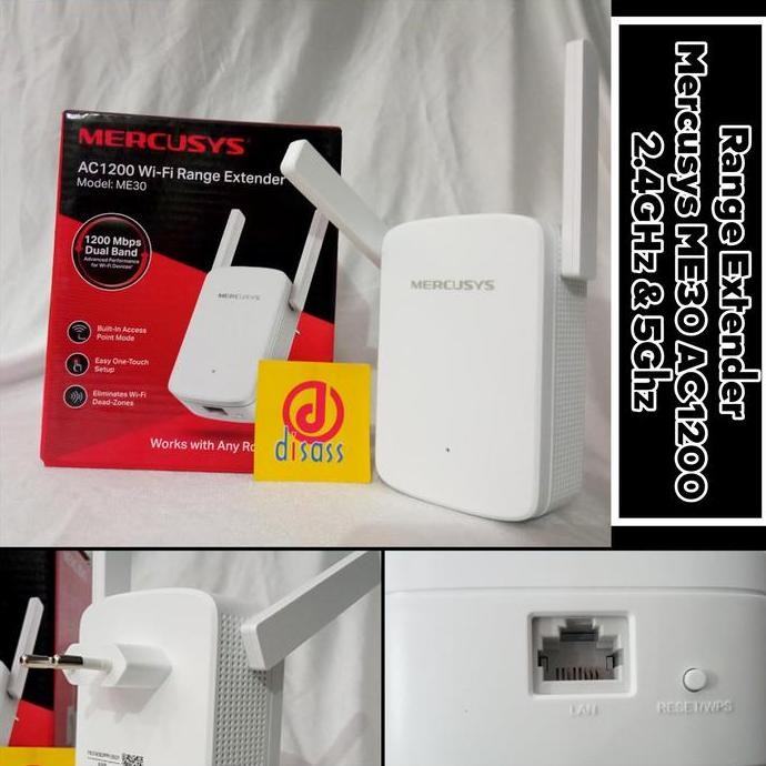 Mercusys Me30 Range Extender Mercusys Dual-Band Wifi Repeater 5Ghz New Stok
