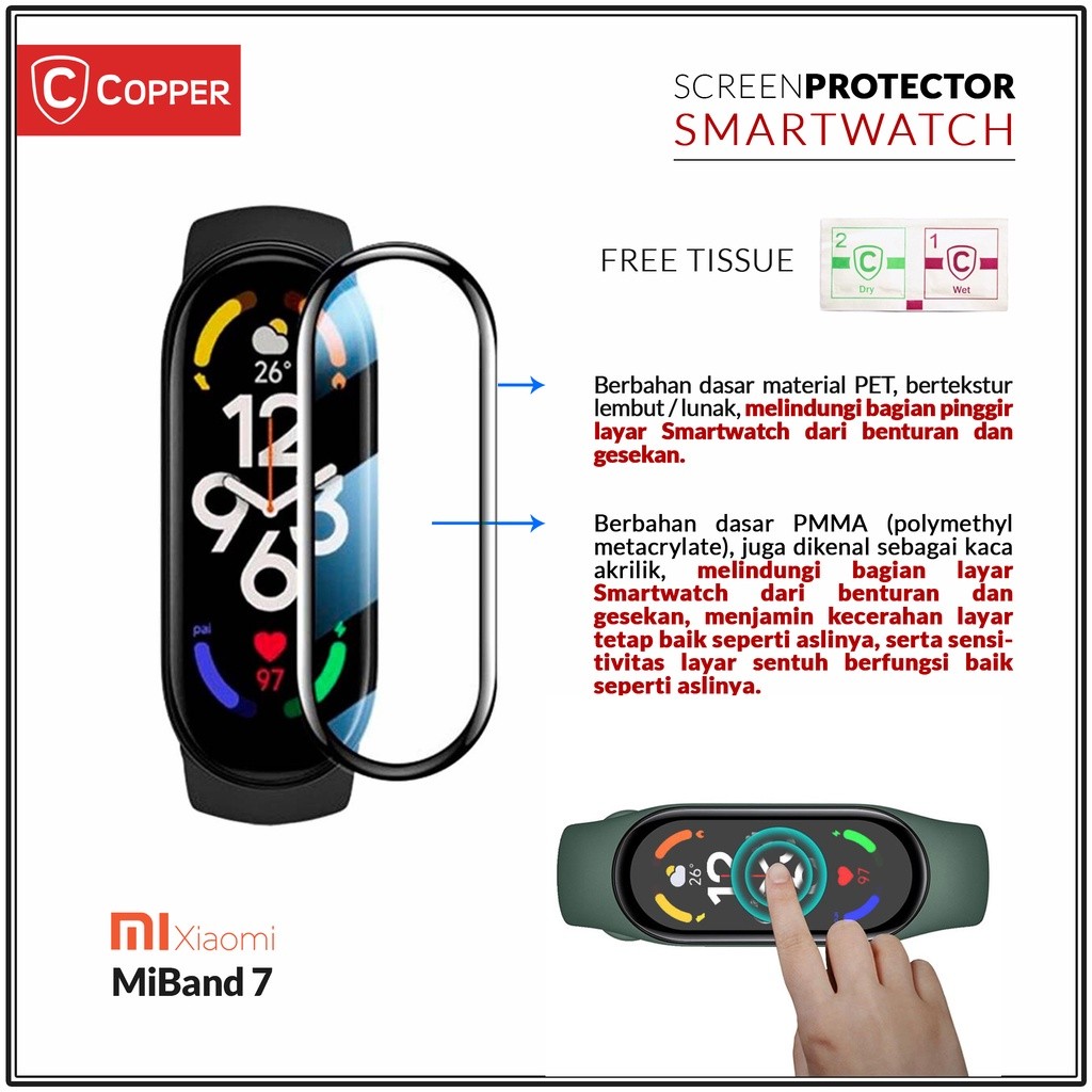 Xiaomi Mi Band 7 -COPPER Polymer Nano PMMA Antigores Anti Gores Smartwatch Miband