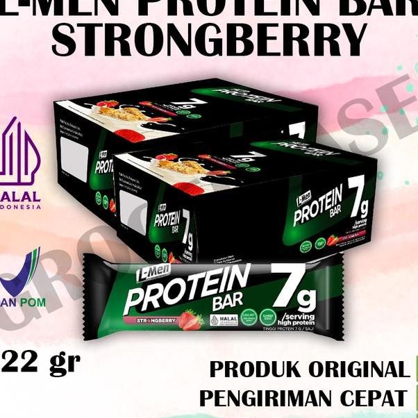 

Lmen Protein Bar Strongberry Per Box Isi 12 Sachet Rendah Lemak Tinggi Protein