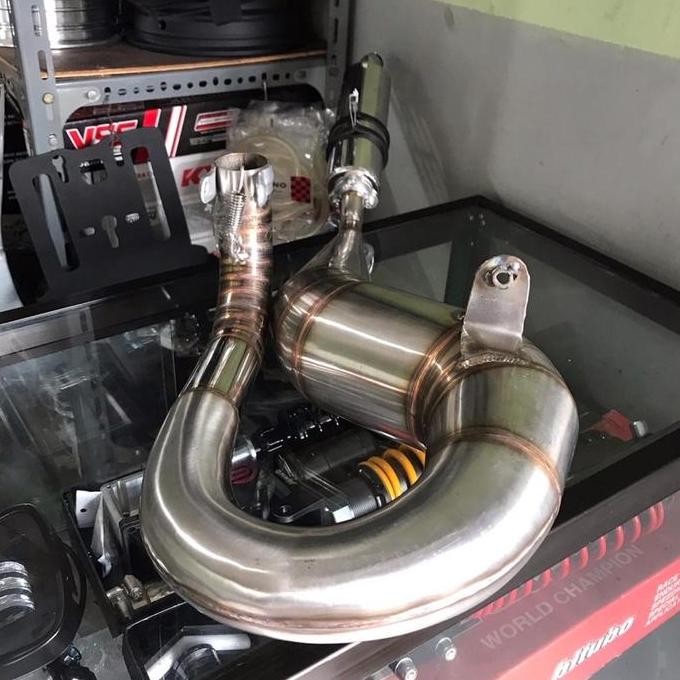 Knalpot Vespa Drc Victory Kanan Full Stainless Terbaru