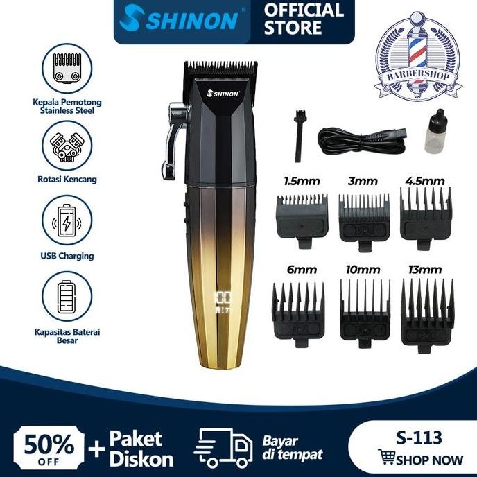 SHINON S-113 Hair Clipper Alat Pangkas Rambut Original Alat Potong Rambut Kliper Bergas Rambut Elekt