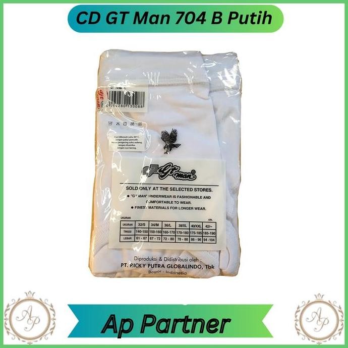 Promo Grosir 6 Pcs Celana Dalam Pria Gt Man Putih 704 B - M L Xl Termurah