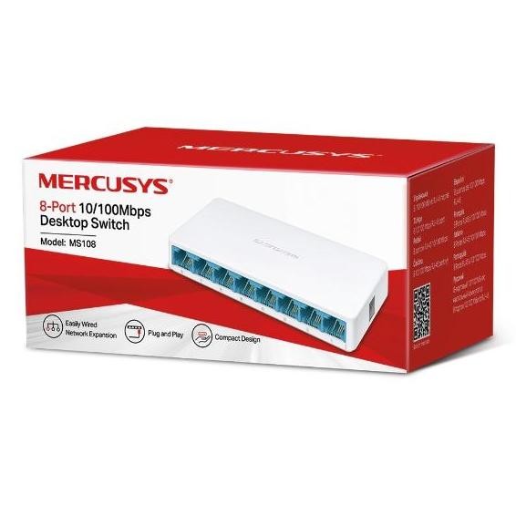 Switch Hub 8 Port 10100Mbps- Hub Mercusys Ms108  Desktop Switch 8Port New Stok