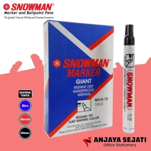 

Spidol Permanent Marker Snowman G-12 - Lusinan - 12pcs