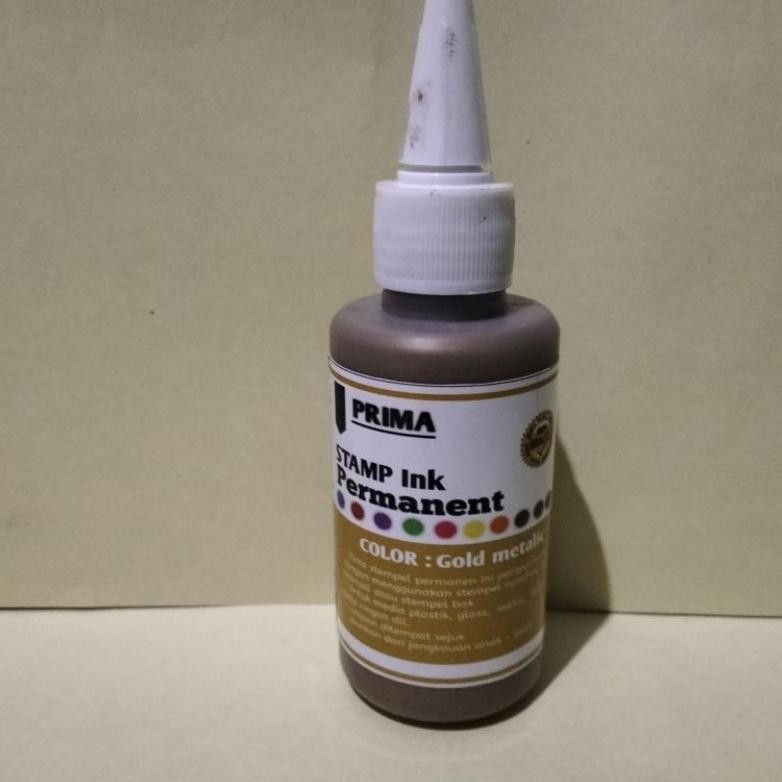 

Tinta Stempel Gold/Emas Metalik untuk media plastik,glass,metal dll, kemasan 100 ml