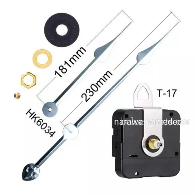 (Allthebest) MESIN JAM DAN JARUM JAM PANJANG UNTUK JAM DINDING INFORMA