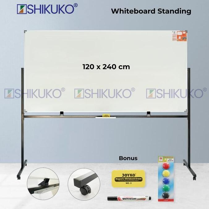 

papan tulis standing - whiteboard magnet 120 x 240 ns
