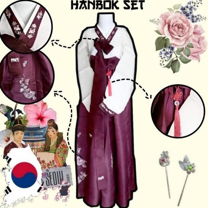 New Baju Adat Korea / Hanbok/ Chima/ Jeoggori Dwikkoji Norigae Tassel/