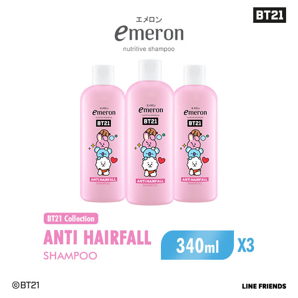 Emeron Shampoo BT21 Anti Hairfall 340 ml x3
