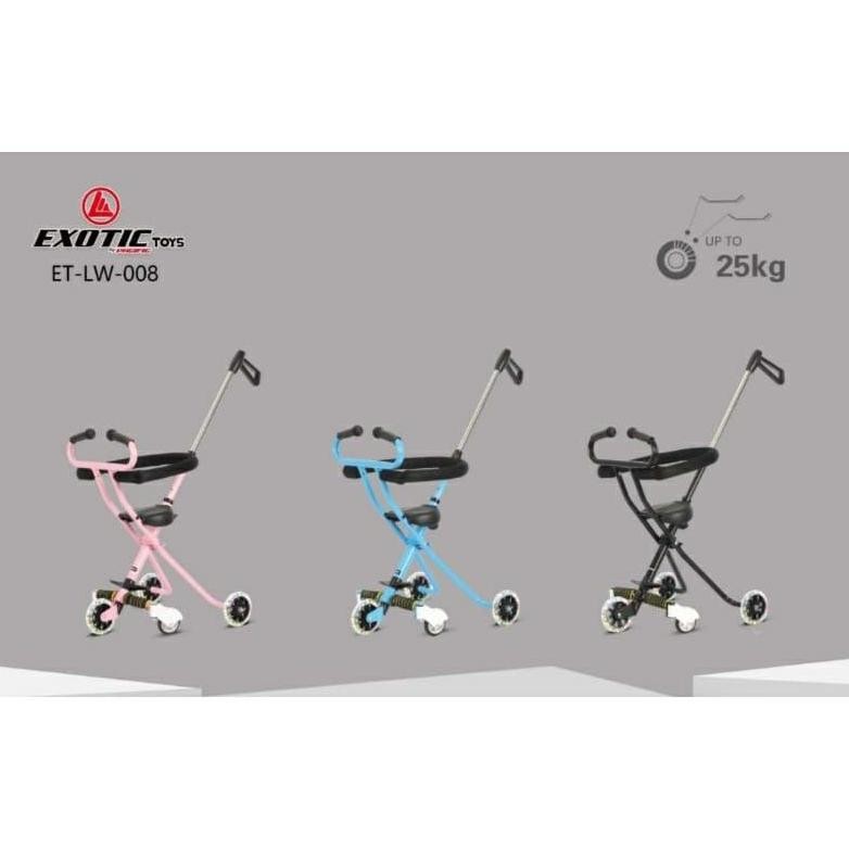 STROLLER SEPEDAH Kursi Dorong Anak Exotic ET-LW008 Roda 5 Lampu Fold Magic Stroller STROLLER SEPEDA 