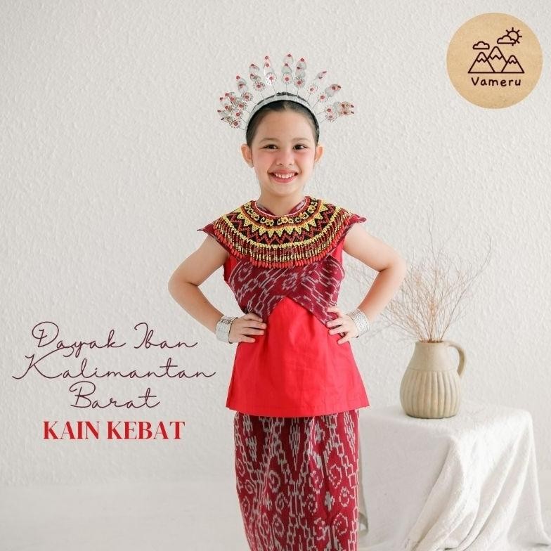 BAJU ADAT DAYAK IBAN ANAK PEREMPUAN KALIMANTAN BARAT AST