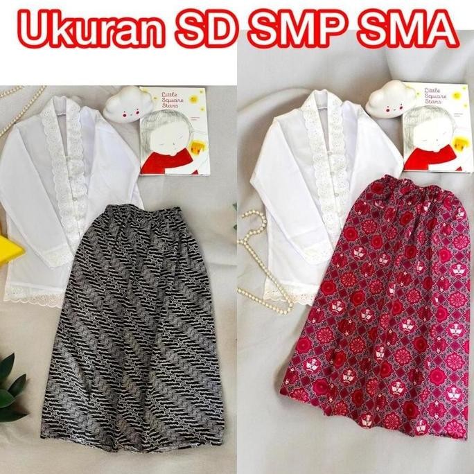 Kebaya Encim Anak Sekolah TK SD SMP SMA Kebaya Anak Perempuan Muslim Kebaya Sunda Skolah Motif Tunas