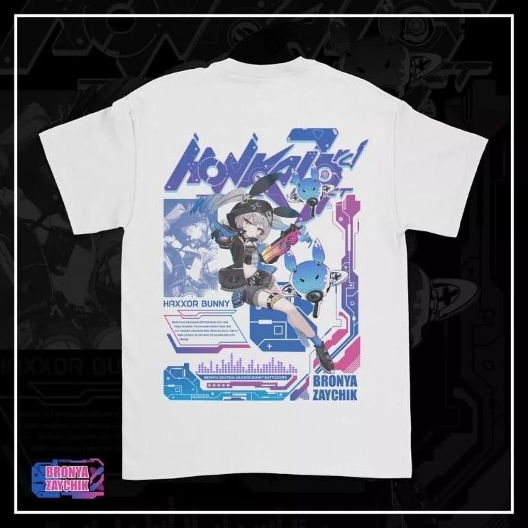 Promo Kaos Game Honkai Impact Bronya Zhaychik Haxxor Bunny Kaos Anime Kaos Kata Kaos Pria
