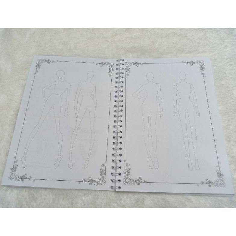 

Template Fashion Figure fashion sketchbook A5