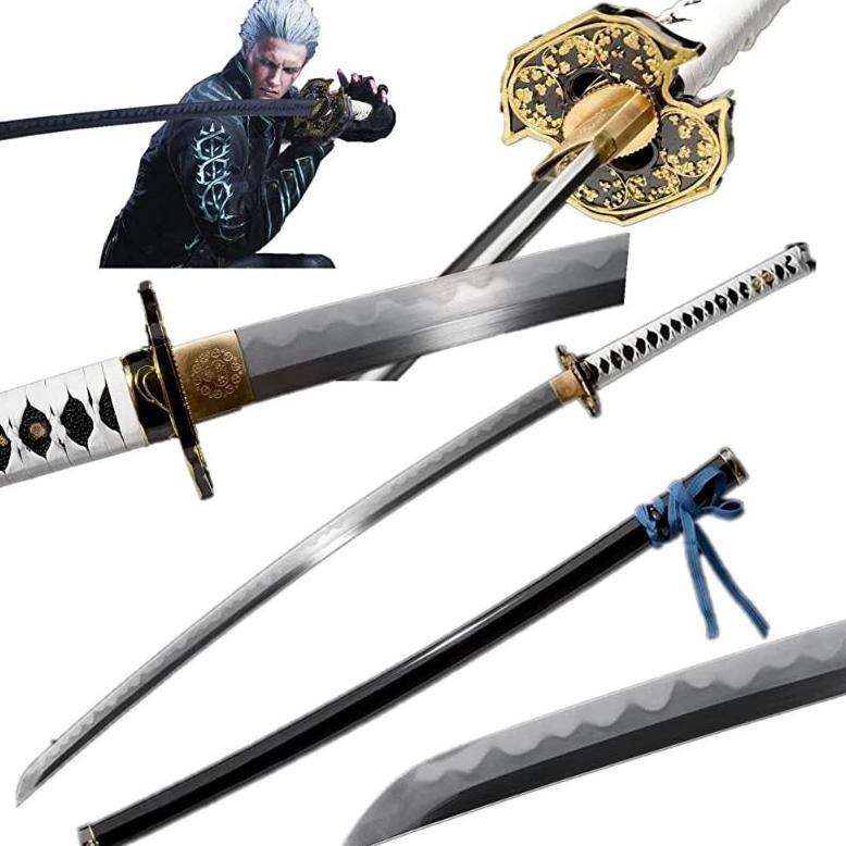 Original Mainan Katana Kayu  Yamato Vergil Dmc 5 Cosplay Gr-8