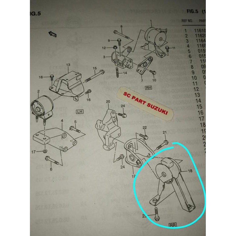 Engine mounting belakang mesin suzuki splash.