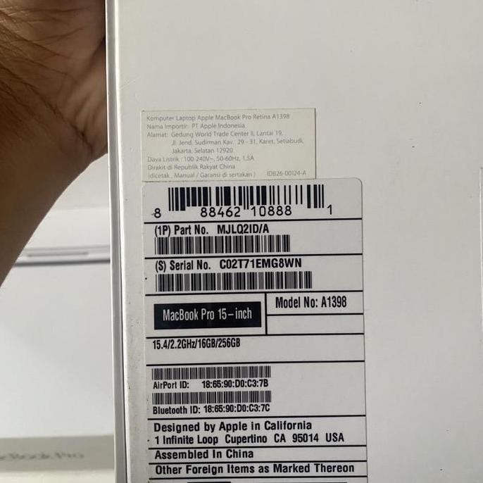 

Dus Box Kardus Macbook Pro 2013 - 2015 15 Inch A1398 New Stok