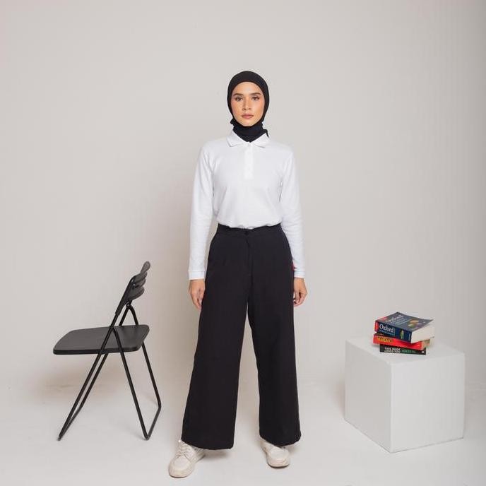 Bestseller- Celana Panjang Kulot Casual Wanita Palazo Linen Highwaits