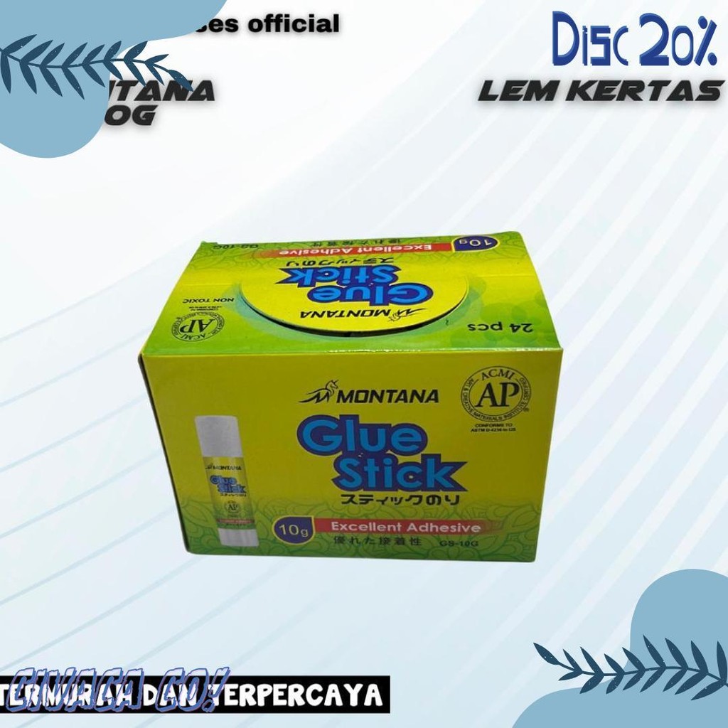 

Glue Stick Montana 10G 1Pack (24 Pcs) Original Diskon Setengah Harga