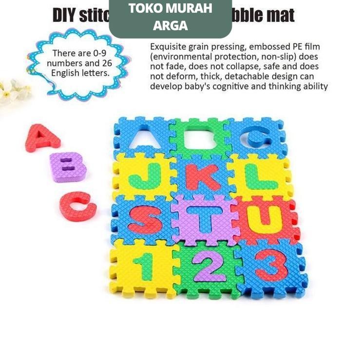 MAINAN EDUKASI EVA PUZZLE MAT FOAM ANGKA HURUF 36 PCS/SET MAINAN EDUKASI ANAK BALITA EVA PUZZLE MAT 