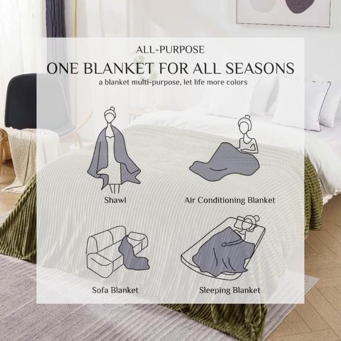 SELIMUT BULU POLOS EMBOS SELIMUT 180X200 TEBAL LEMBUT POLOS SALUR