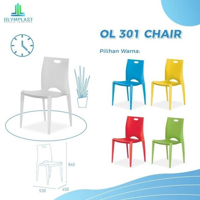 terlaris Olymplast OL 301 Kursi Bangku Makan Sender Plastik Cafe Resto Santai