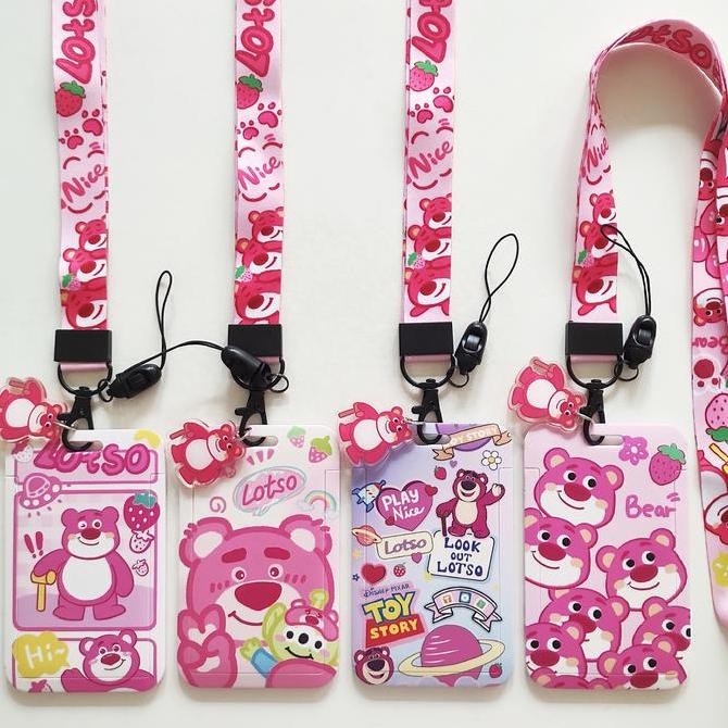 

READY ID Card Holder Name Tag Lanyard / Kalung Wadah Kartu Lotso Bear Lucu NEW