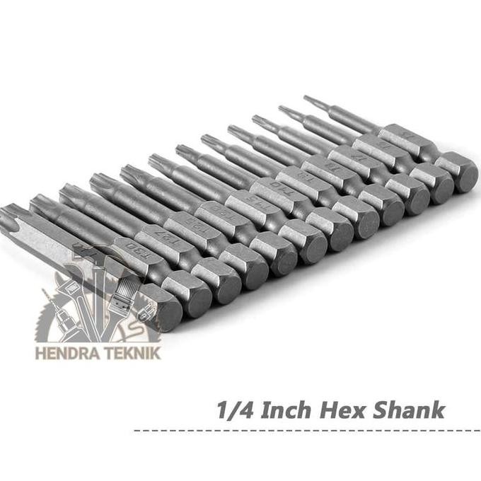 KNH - MATA OBENG BINTANG SET 12PCS OBENG TORX SET BAJA S2 PANJANG 50MM