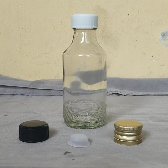 (Allthebest) botol kaca 100ml bening tutup ulir