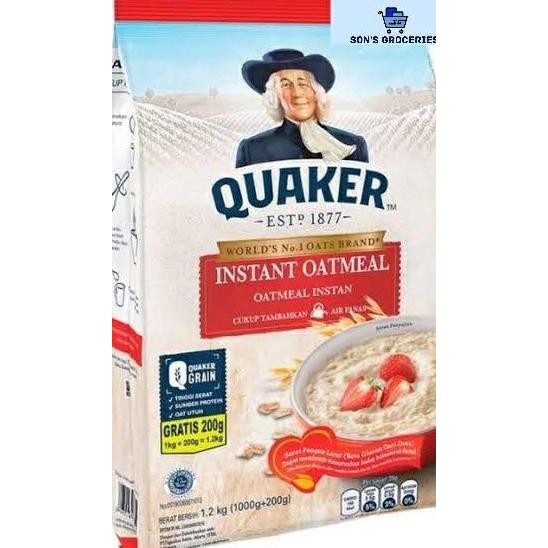 

Quaker Instant Oatmeal 1000Gr+200Gr/1200 Gr Sereal/Cereal Terbaru