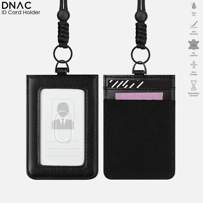 

DNAC ID Card Holder with Lanyard Money Pocket - Black MURAH