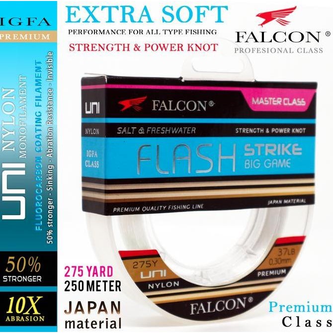Tersedia Senar Pancing Falcon Uni Flash 275 yards / 250 meter