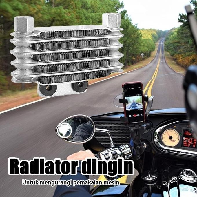 Pengganti Radiator Motor Pendingin Oli Mesin Sepeda Motor Motorcycle Oil Cooler Cooling Universal Un