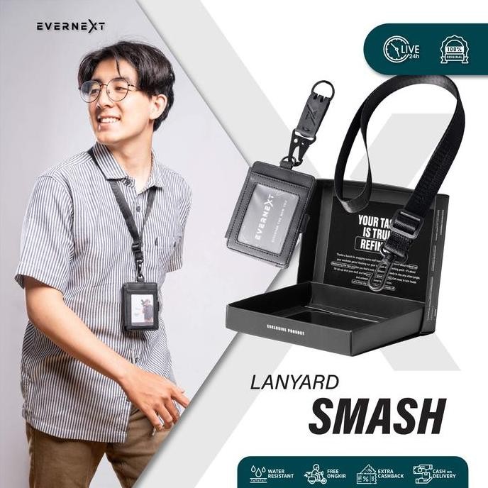 

Berkualitas EVERNEXT Lanyard Kartu ID Card Holder Name Tag Kantor Tas Kalung Dompet Kartu Gantung Smash