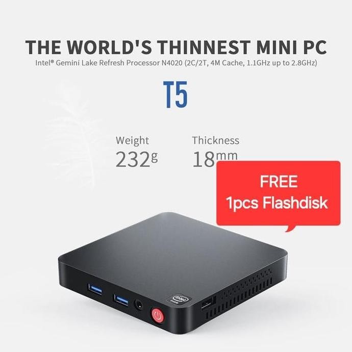 Beelink T4 Pro Mini PC Intel celeron N3350 4/64GB Dual 4K Windows 10
