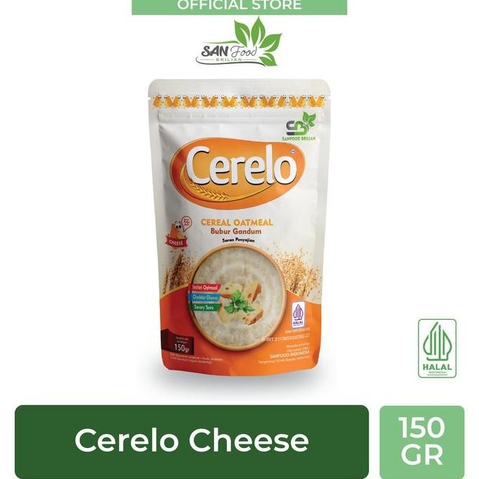 

Sanfood Brilian Cerelo Cheese 150Gr Oatmeal Sereal Gandum Instan Rasa Keju Terlaris