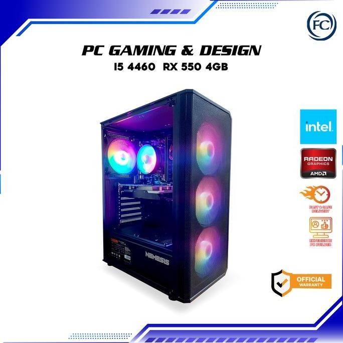 PC GAMING i5 RX550 Full Set Keyboard Mouse Speaker RGB +Monitor Gaming