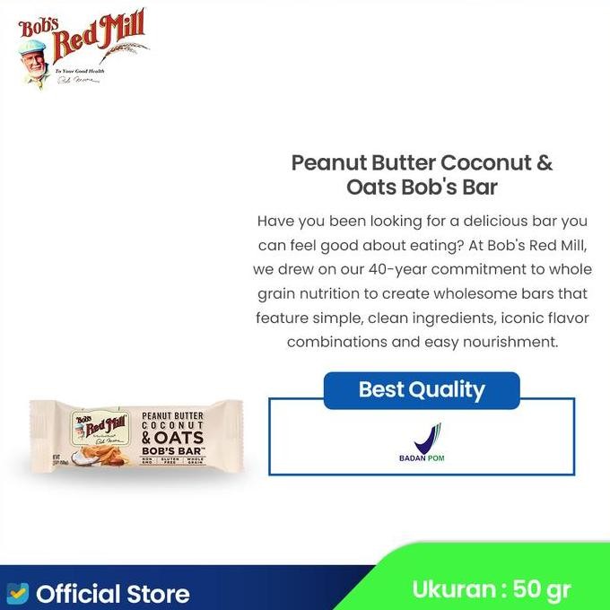 

Bob'S Red Mill Peanut Butter Coconut & Oats Bob'S Bar 50Gr Terbaru