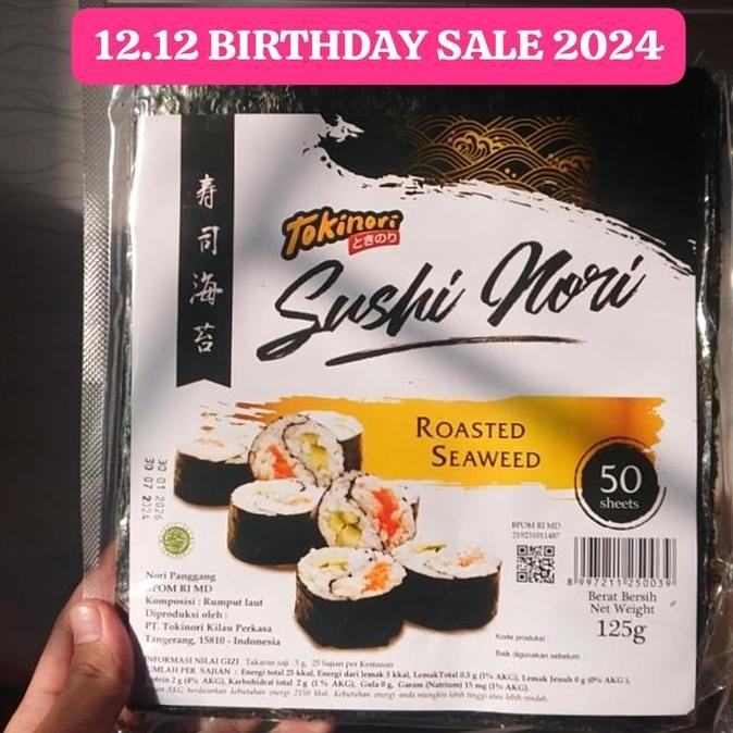 

TOKINORI SUSHI NORI 50 SHEET / LEMBAR - RUMPUT LAUT PANGGANG - ROASTED SEAWEED