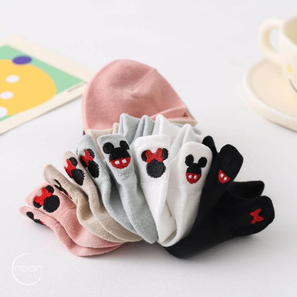 NOON (Disney) Kaos Kaki Pendek Wanita Korea  Sneakers Sekolah Olahraga Kerja Kantor Semata Kaki Moti
