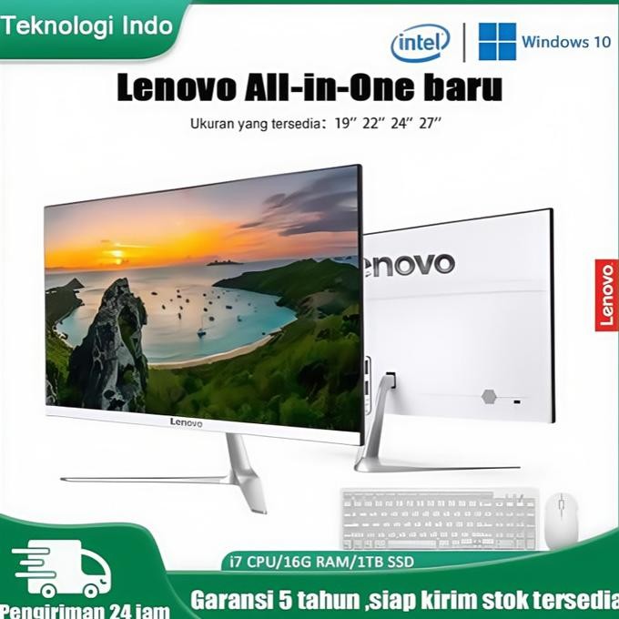 Komputer PC all-in-one Komputer ultra-tipis Lenovo , komputer all-in-one dengan layar definisi tingg