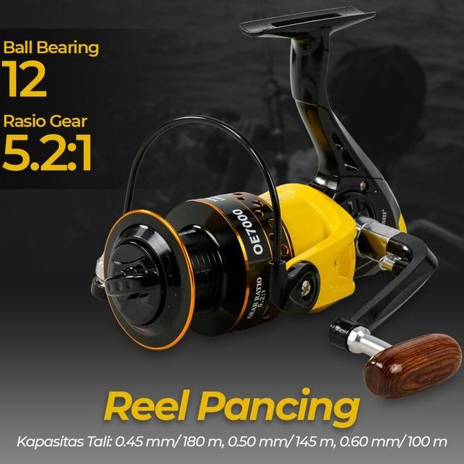 Tersedia reel pancing laut yumoshi OE 7000 metal