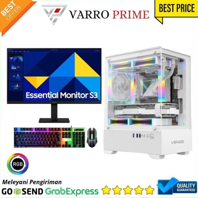 PC Gaming Lengkap intel core i5 10400F ( Geforce RTX 3050 6GB ) SSD256 Monitor 24 Samsung