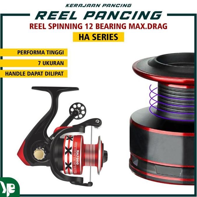 Tersedia KP - Reel Pancing Spool Metal Aluminium Reel HA1000-7000 Alat Ikan Katrol Laut Roda Umpan