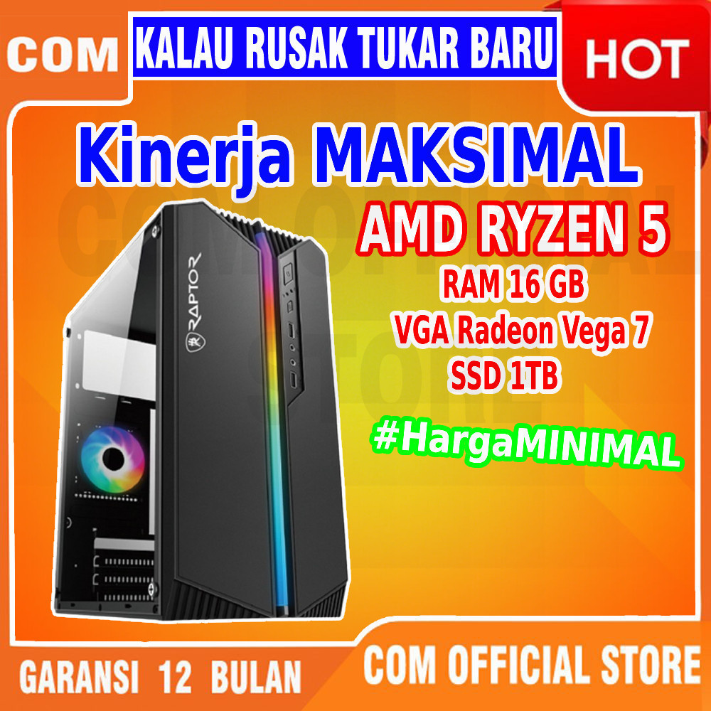 PC CPU Gaming Amd Ryzen 5 5600G 4600G lengkap Fullset Komputer Computer Full set Kualitas Terjamin