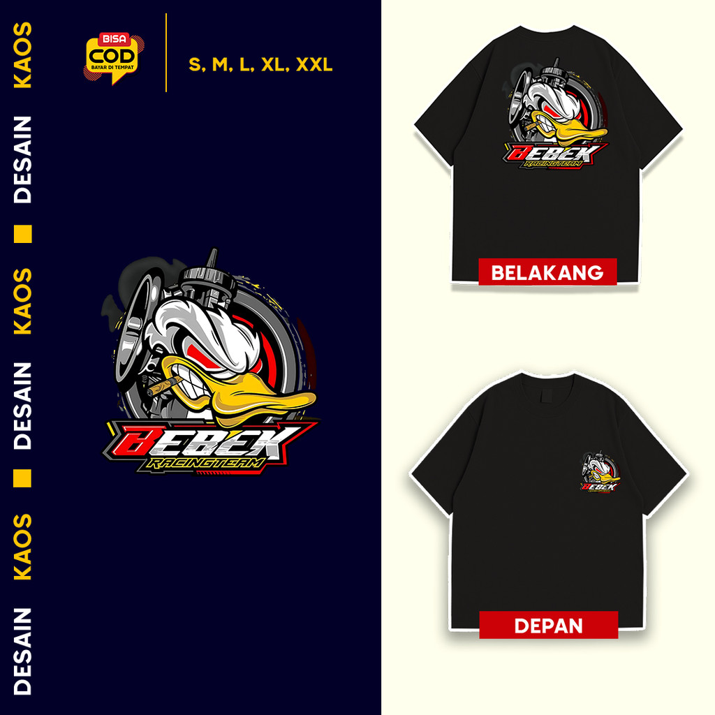 Kaos Distro Racing Motiv "Bebek Racing Team" Kaos Otomotif // Kaos Driver // Kaos Racing