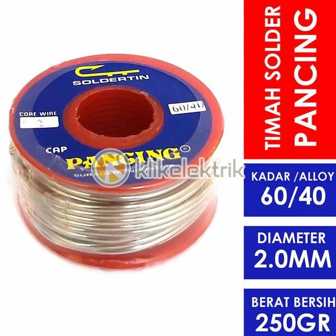 Tersedia Timah Solder Cap Pancing 2.0mm 250gr 60/40 Kawat Patri Core Wire 2 mm