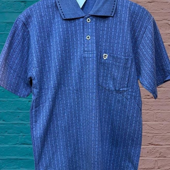 baru Polo motif krah kantong Kaos Kerah Katun Pria Atasan kaos polo basic 2xl kaospolo ce murah