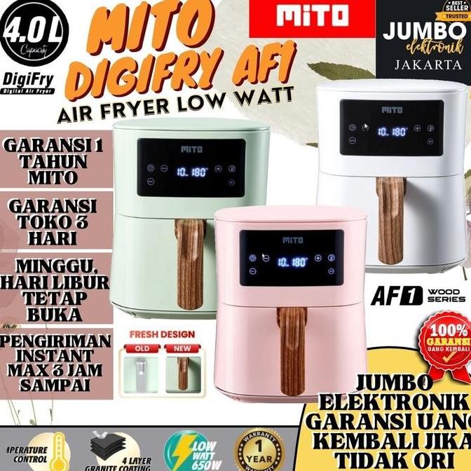 Air Fryer Mito Af1 4 Liter Digital Low Watt Mitochiba Mito Air Fryer